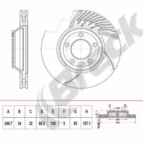 Тормозной диск BRECK BR 410 VH100